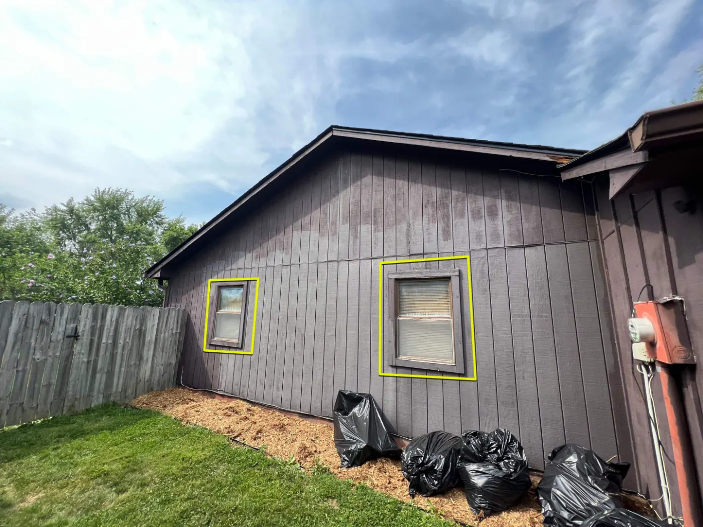 Storm-damaged window documented in Thorntown